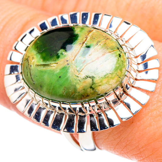 Australian Green Opal Rings handcrafted by Ana Silver Co - RING92334