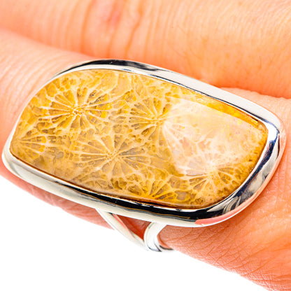 Fossil Coral Rings handcrafted by Ana Silver Co - RING92338