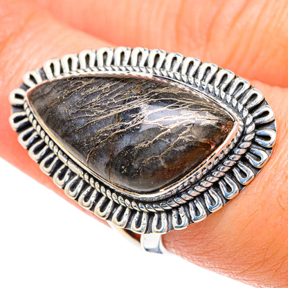 Pyrite Agate Rings handcrafted by Ana Silver Co - RING92346
