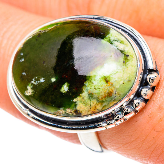 Australian Green Opal Rings handcrafted by Ana Silver Co - RING92364