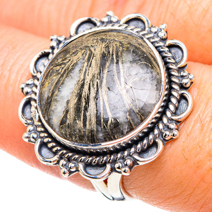 Pyrite Agate Rings handcrafted by Ana Silver Co - RING92380