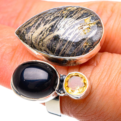 Pyrite Agate Rings handcrafted by Ana Silver Co - RING92381