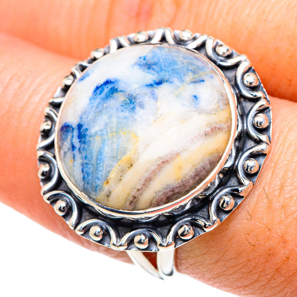 Blue Scheelite Rings handcrafted by Ana Silver Co - RING92389