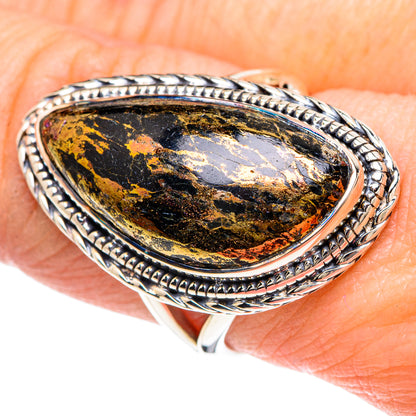 Pyrite Agate Rings handcrafted by Ana Silver Co - RING92408