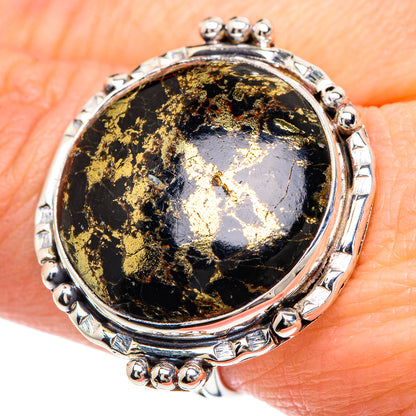 Pyrite Agate Rings handcrafted by Ana Silver Co - RING92409