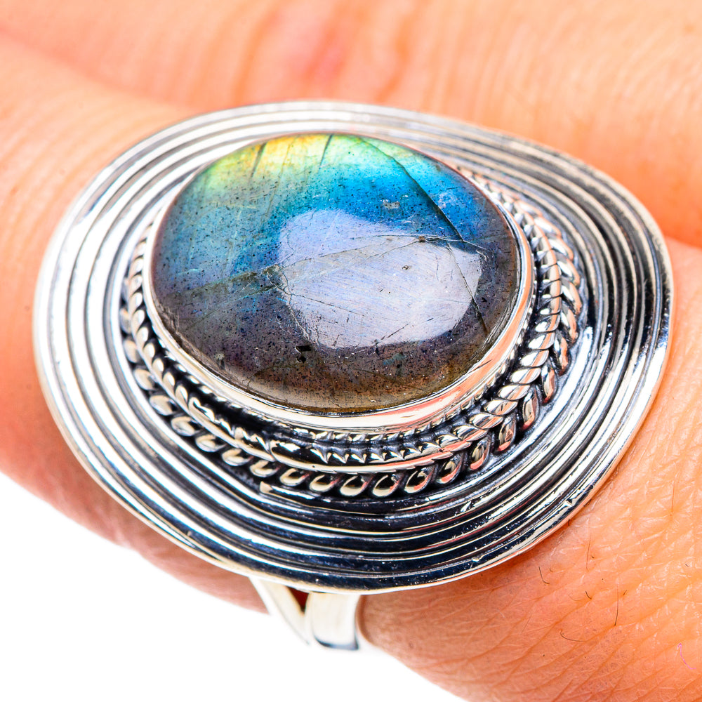Labradorite Rings handcrafted by Ana Silver Co - RING92417