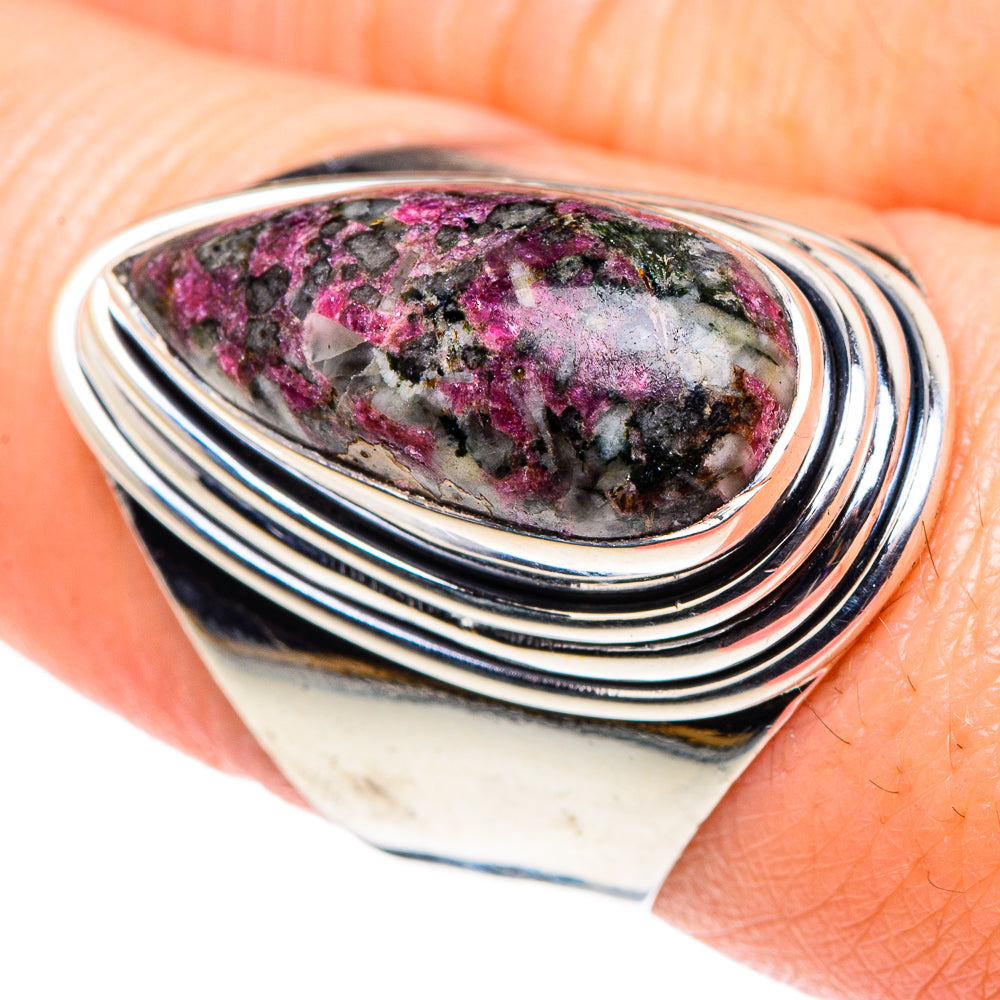 Russian Eudialyte Rings handcrafted by Ana Silver Co - RING92435