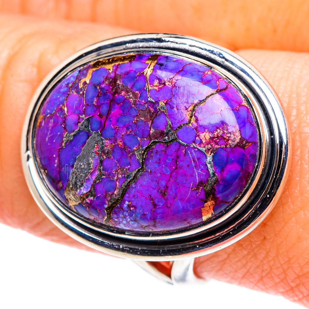 Purple Copper Composite Turquoise Rings handcrafted by Ana Silver Co - RING92438