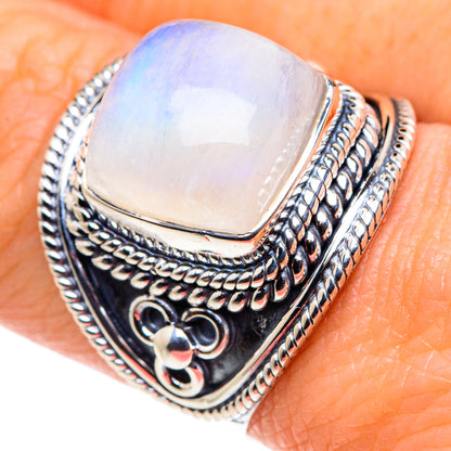 Rainbow Moonstone Rings handcrafted by Ana Silver Co - RING92466