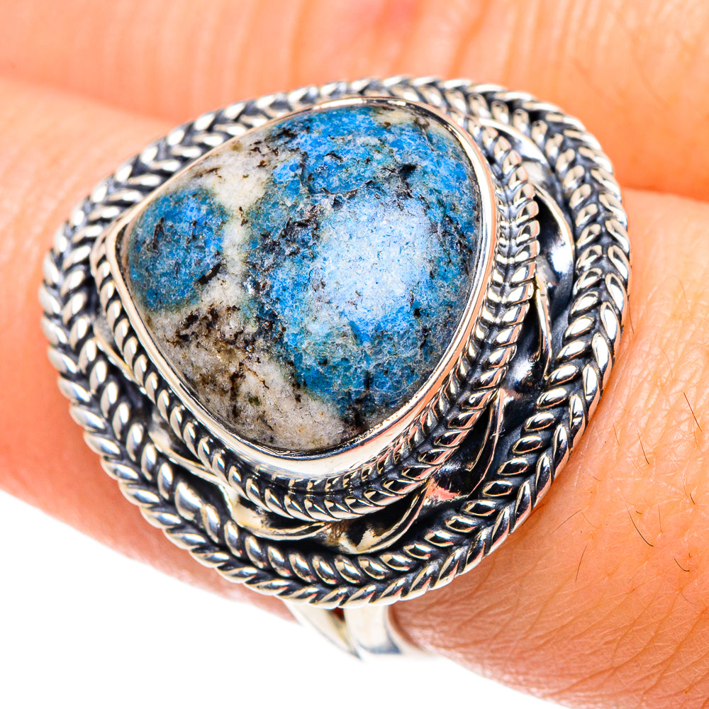 K2 Blue Azurite Rings handcrafted by Ana Silver Co - RING92473