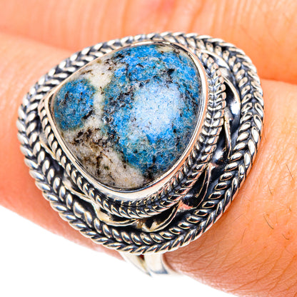 K2 Blue Azurite Rings handcrafted by Ana Silver Co - RING92473