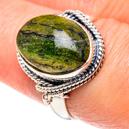 African Green Opal Rings handcrafted by Ana Silver Co - RING92493