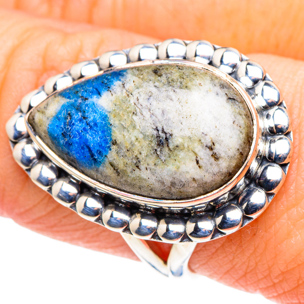 K2 Blue Azurite Rings handcrafted by Ana Silver Co - RING92504