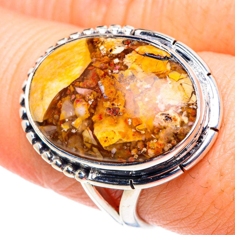 Brecciated Mookaite Rings handcrafted by Ana Silver Co - RING92510