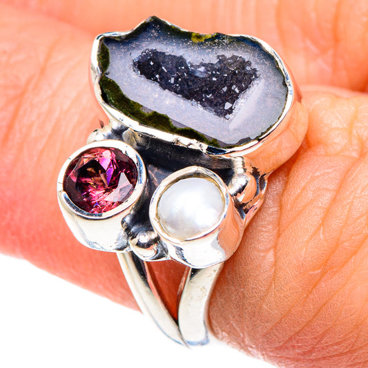 Coconut Geode Druzy Rings handcrafted by Ana Silver Co - RING92515