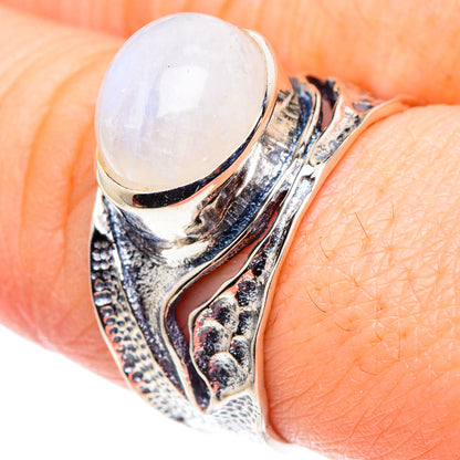 Rainbow Moonstone Rings handcrafted by Ana Silver Co - RING92516