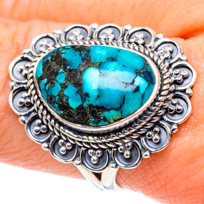 Tibetan Turquoise Rings handcrafted by Ana Silver Co - RING92520