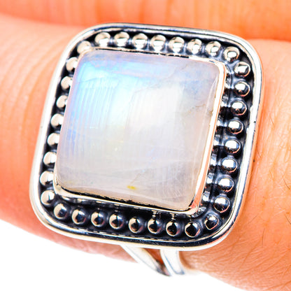 Rainbow Moonstone Rings handcrafted by Ana Silver Co - RING92530