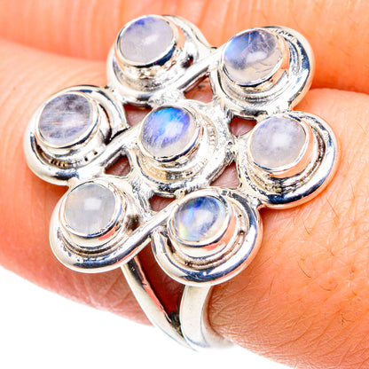 Rainbow Moonstone Rings handcrafted by Ana Silver Co - RING92531