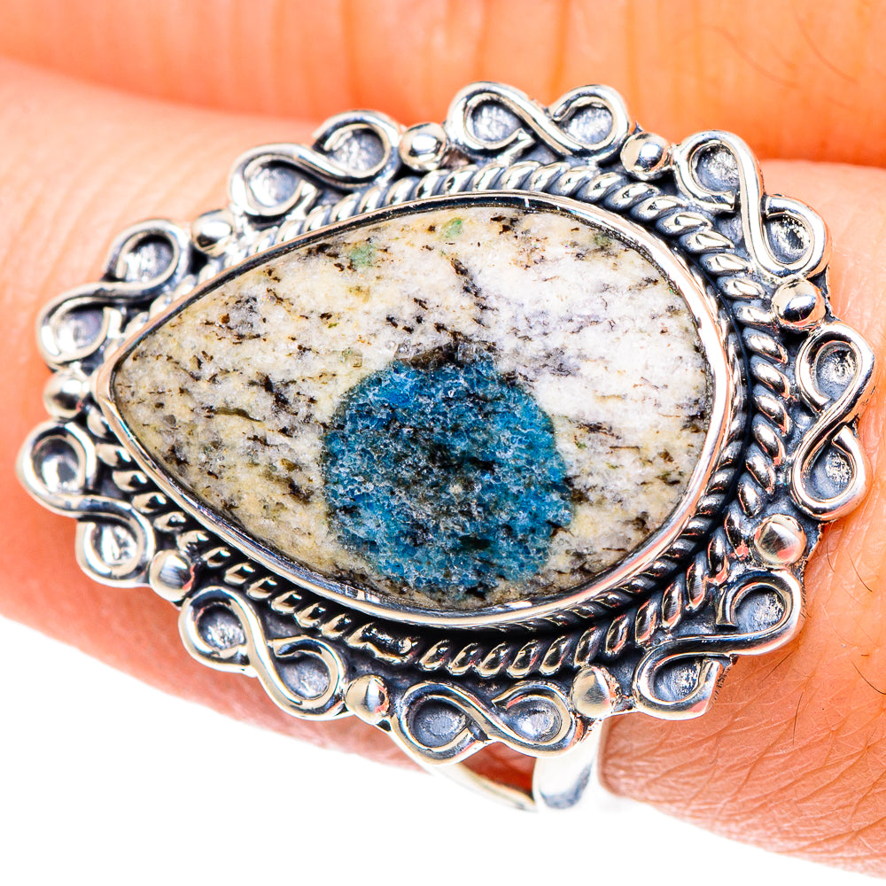 K2 Blue Azurite Rings handcrafted by Ana Silver Co - RING92535