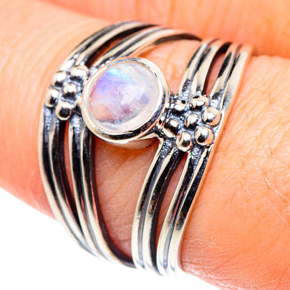 Rainbow Moonstone Rings handcrafted by Ana Silver Co - RING92544
