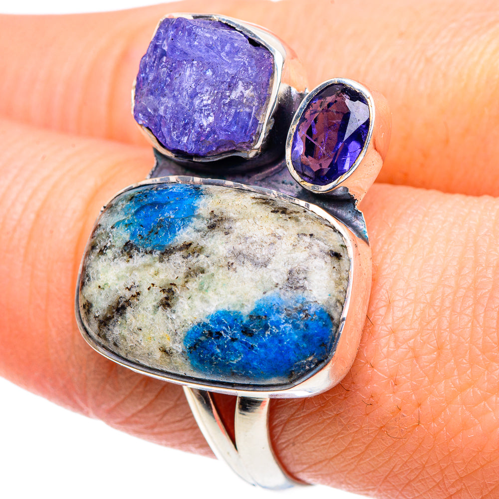 K2 Blue Azurite Rings handcrafted by Ana Silver Co - RING92549