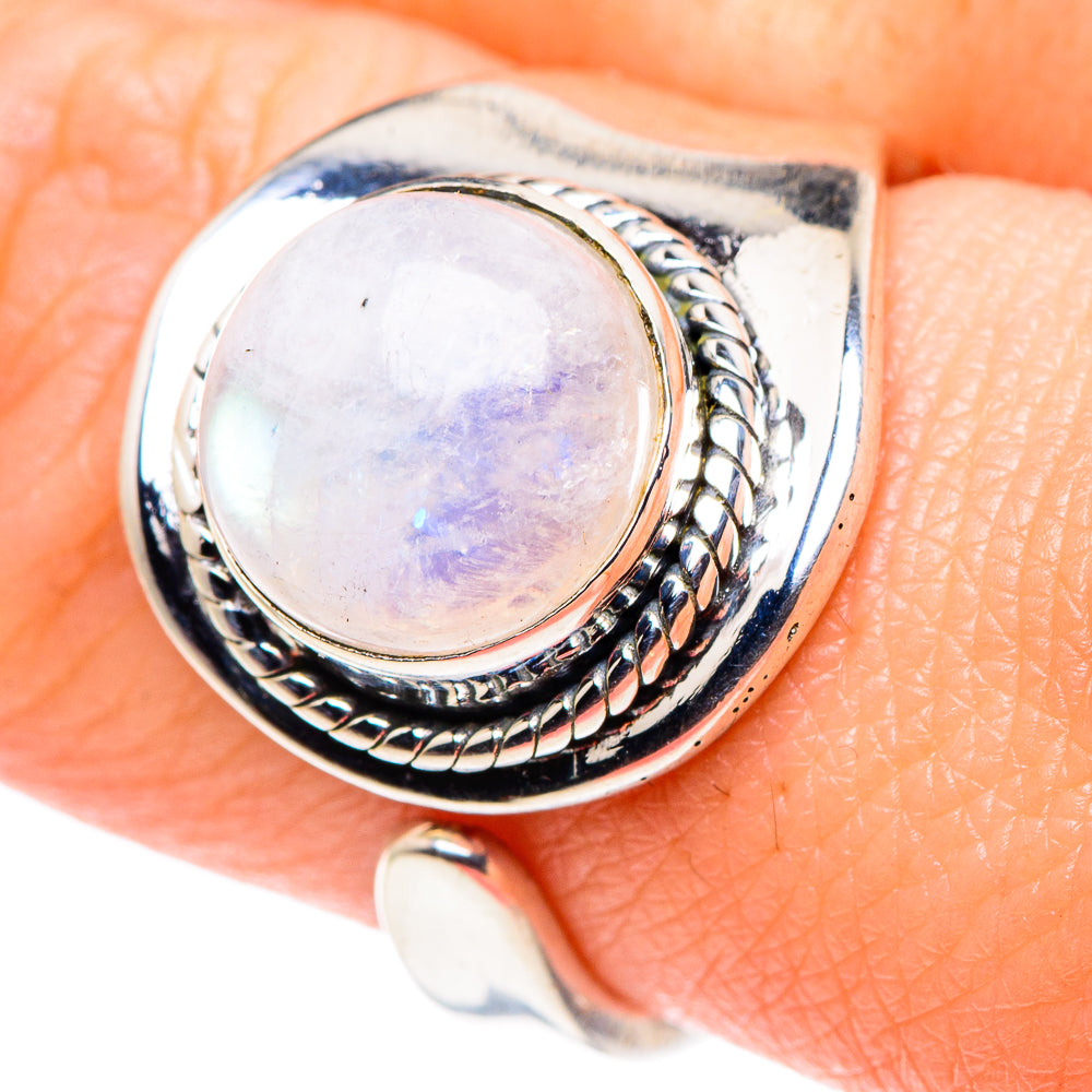 Rainbow Moonstone Rings handcrafted by Ana Silver Co - RING92577