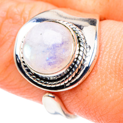 Rainbow Moonstone Rings handcrafted by Ana Silver Co - RING92577