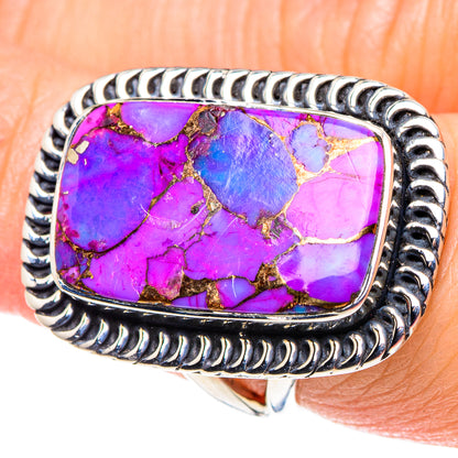 Purple Copper Composite Turquoise Rings handcrafted by Ana Silver Co - RING92611