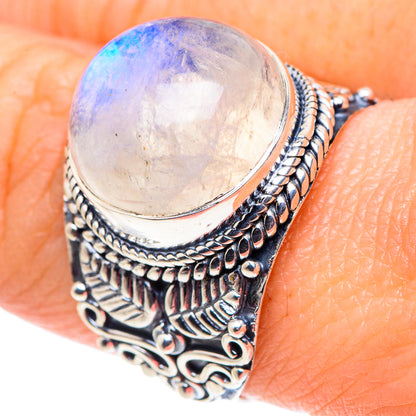 Rainbow Moonstone Rings handcrafted by Ana Silver Co - RING92617