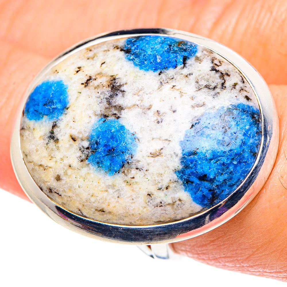 K2 Blue Azurite Rings handcrafted by Ana Silver Co - RING92622