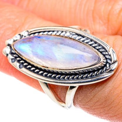 Rainbow Moonstone Rings handcrafted by Ana Silver Co - RING92651