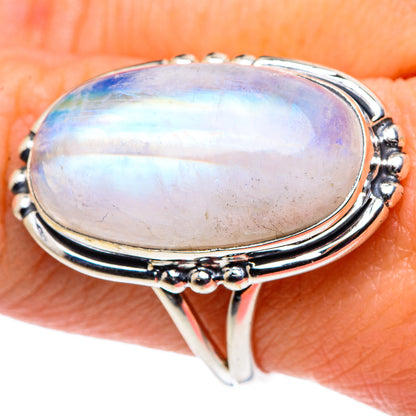 Rainbow Moonstone Rings handcrafted by Ana Silver Co - RING92652