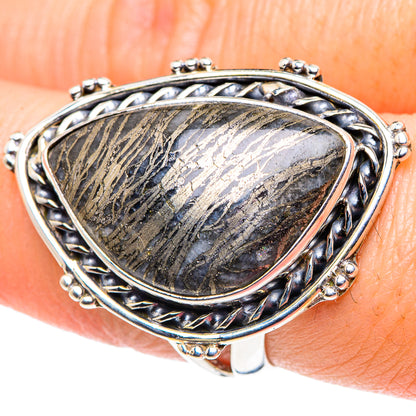 Pyrite Agate Rings handcrafted by Ana Silver Co - RING92654
