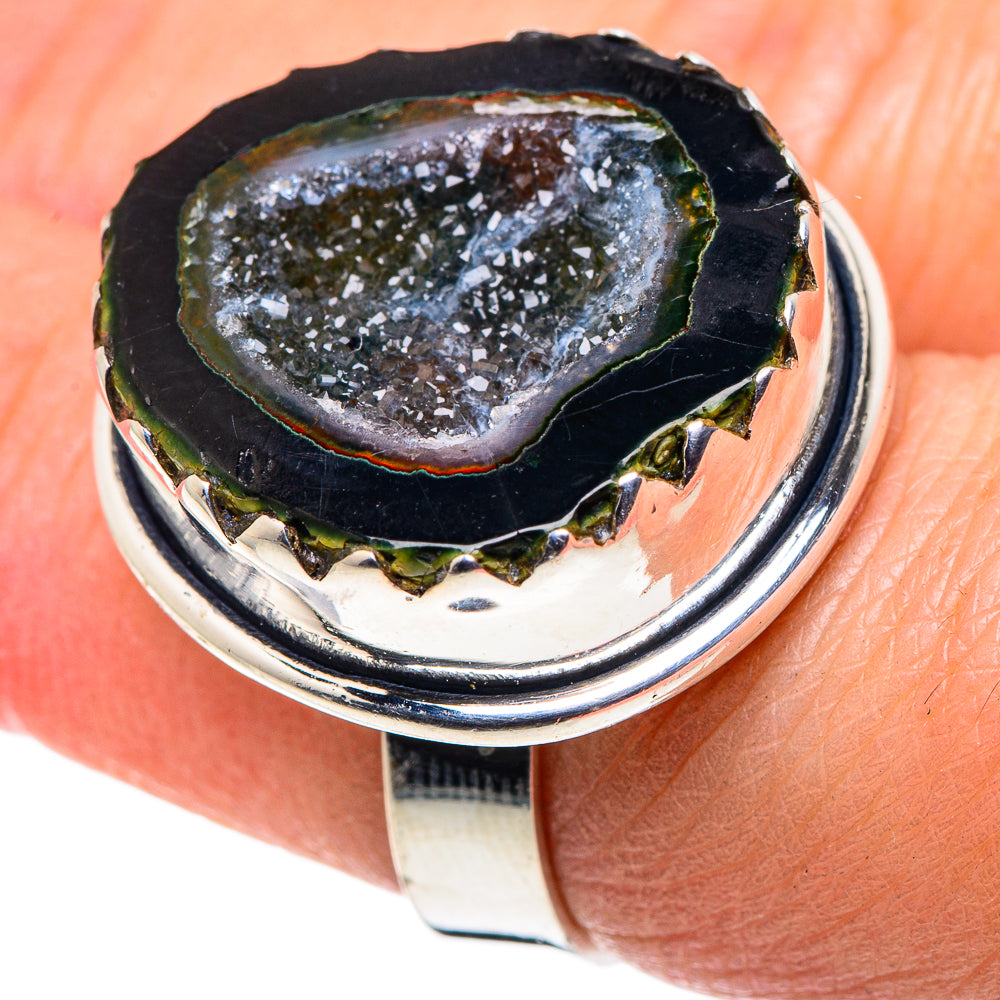 Coconut Geode Druzy Rings handcrafted by Ana Silver Co - RING92686
