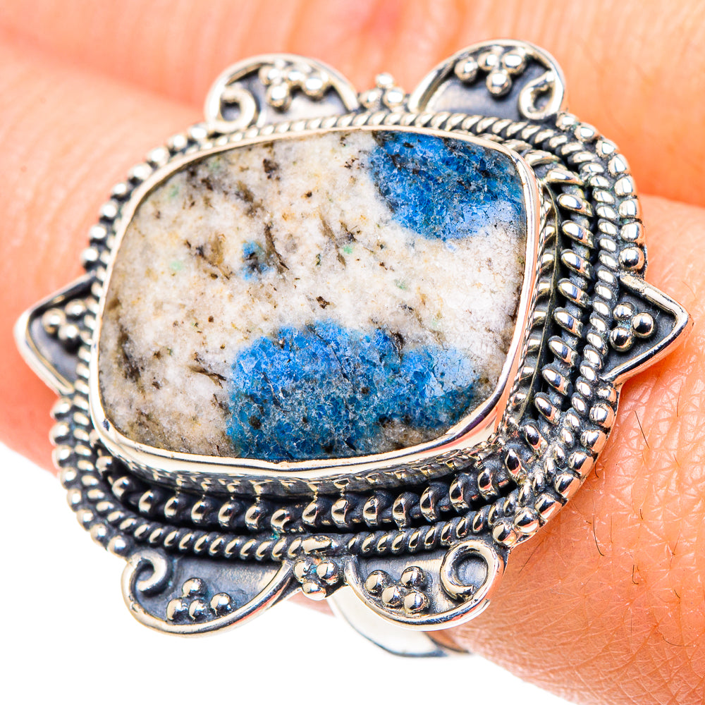 K2 Blue Azurite Rings handcrafted by Ana Silver Co - RING92694