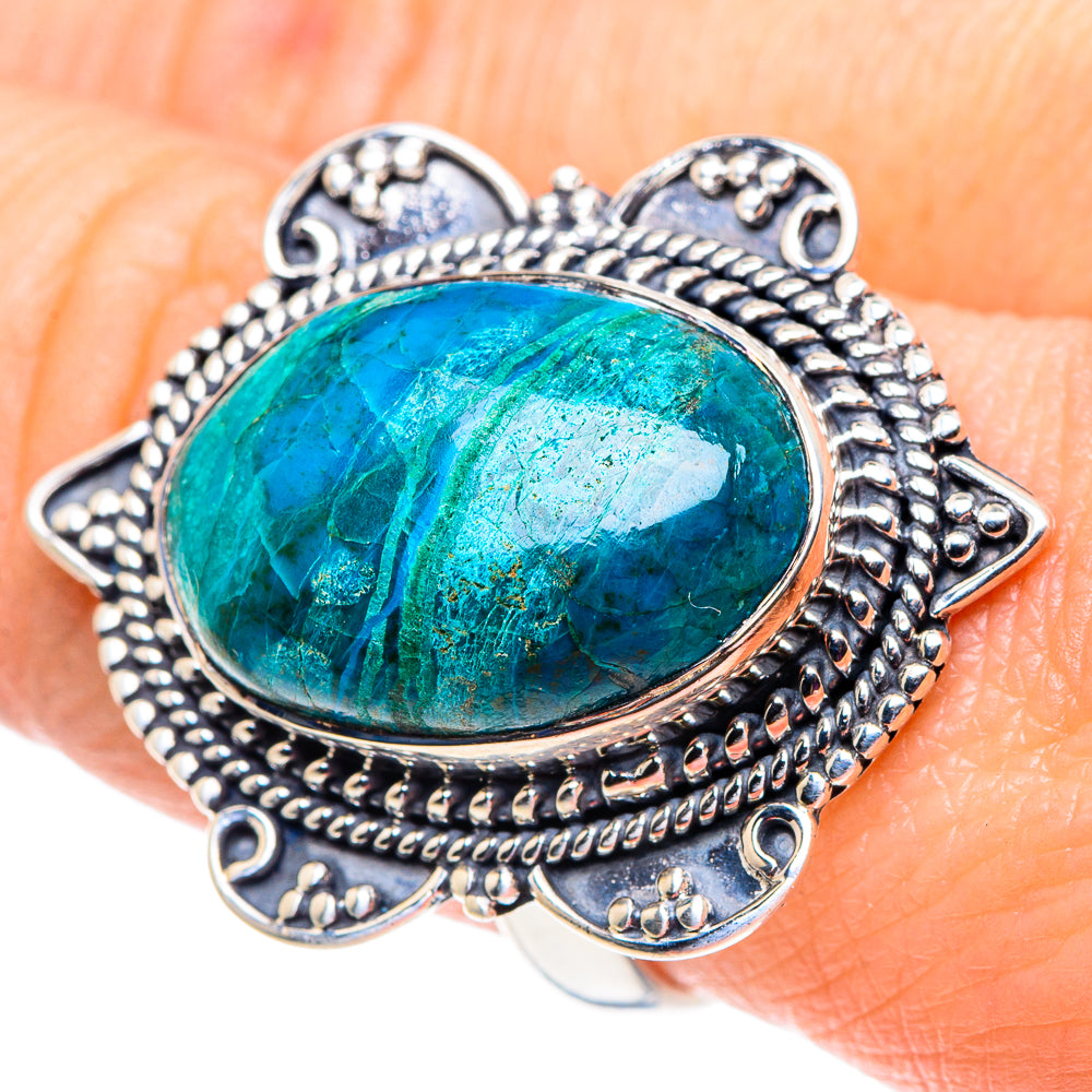 Chrysocolla Rings handcrafted by Ana Silver Co - RING92695