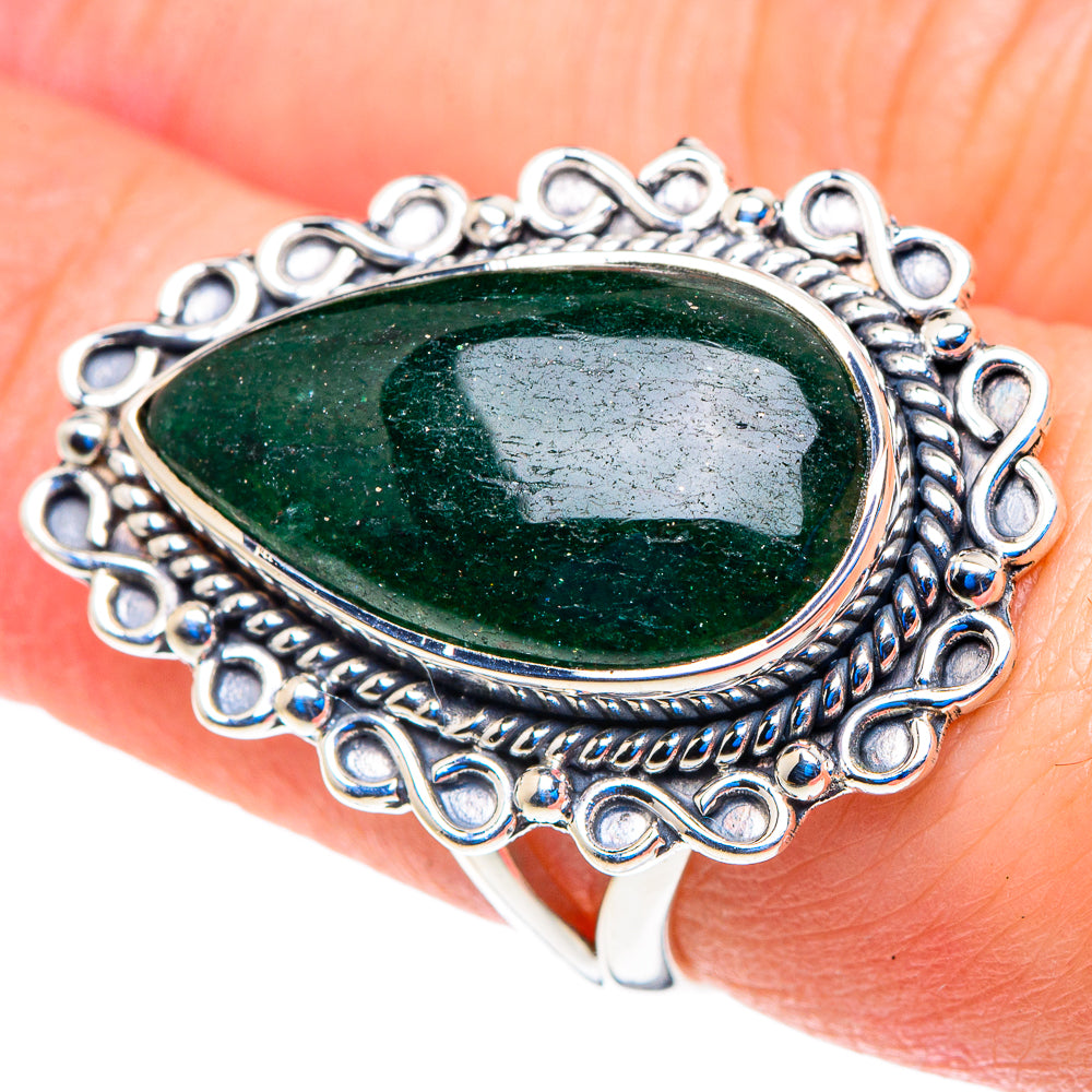 Green Aventurine Rings handcrafted by Ana Silver Co - RING92727
