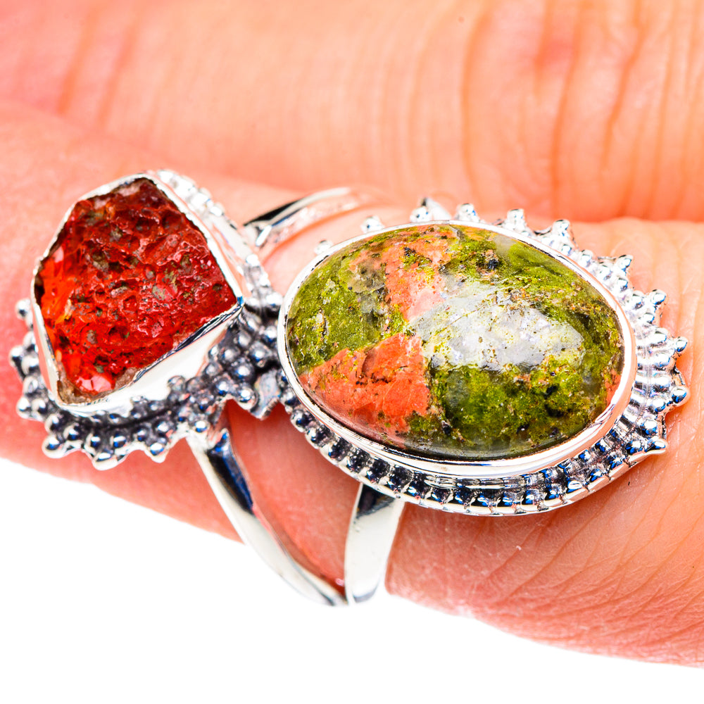 Unakite Rings handcrafted by Ana Silver Co - RING92743
