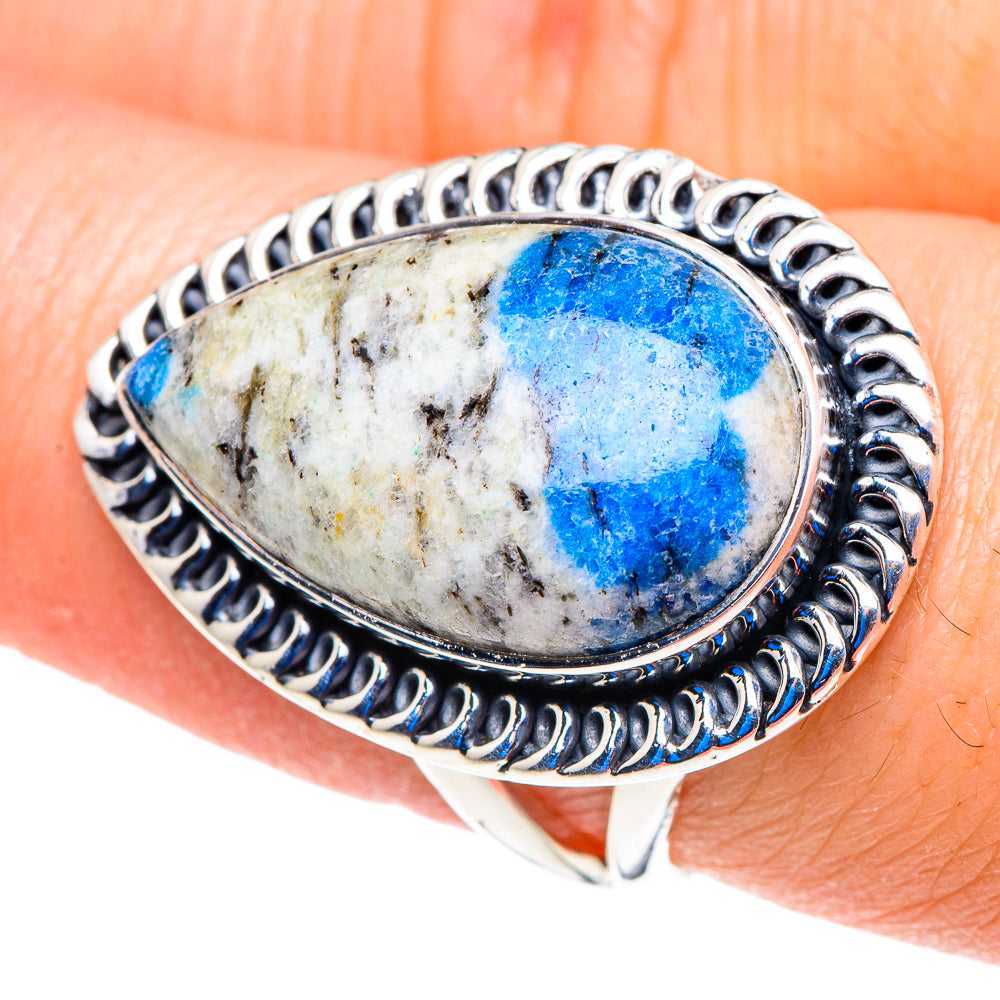 K2 Blue Azurite Rings handcrafted by Ana Silver Co - RING92748