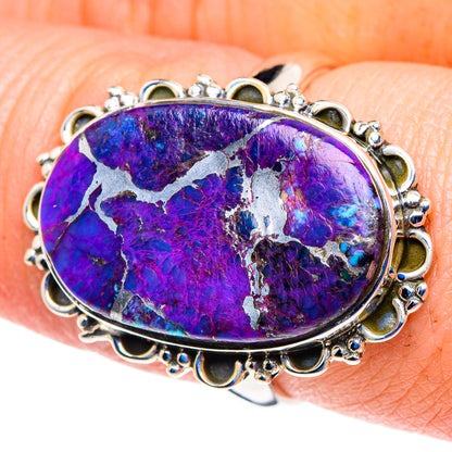 Purple Copper Composite Turquoise Rings handcrafted by Ana Silver Co - RING92760