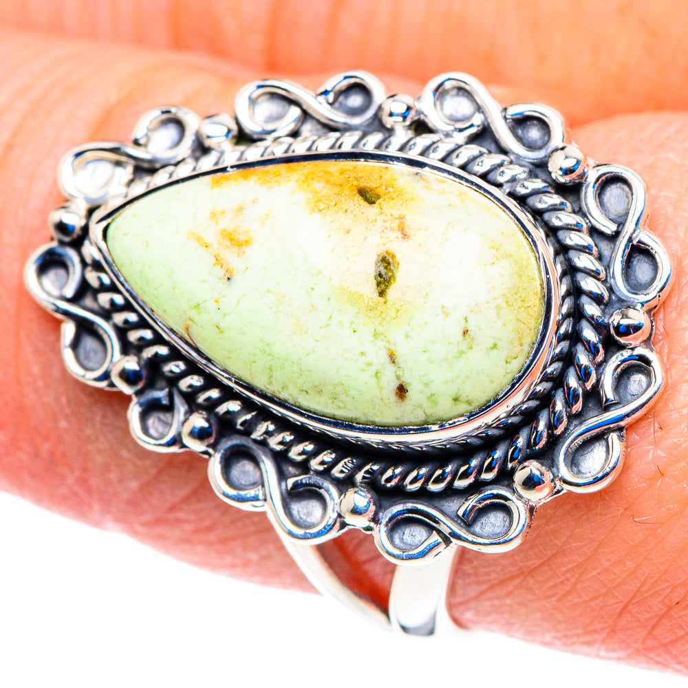 Lemon Chrysoprase Rings handcrafted by Ana Silver Co - RING92769