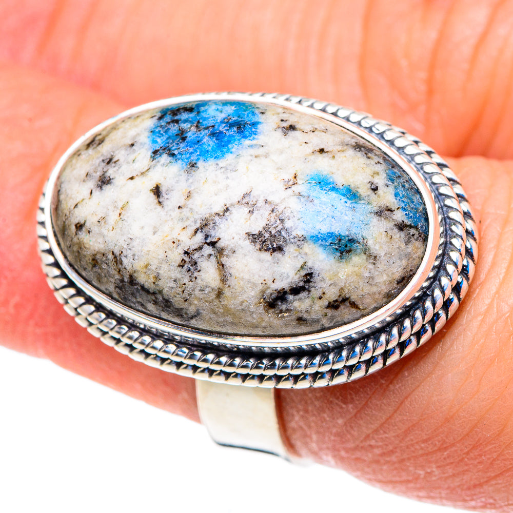 K2 Blue Azurite Rings handcrafted by Ana Silver Co - RING92771