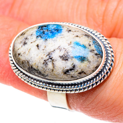 K2 Blue Azurite Rings handcrafted by Ana Silver Co - RING92771