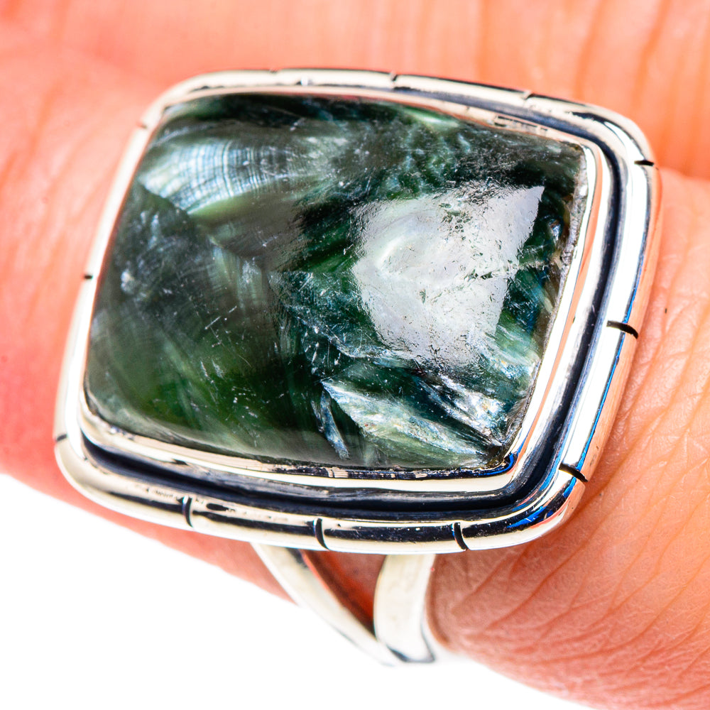Seraphinite Rings handcrafted by Ana Silver Co - RING92774