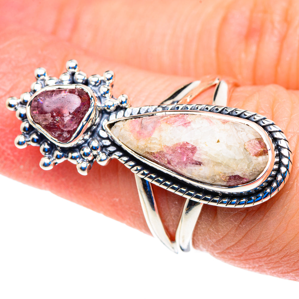 Pink Quartz Crystal Rings handcrafted by Ana Silver Co - RING92780