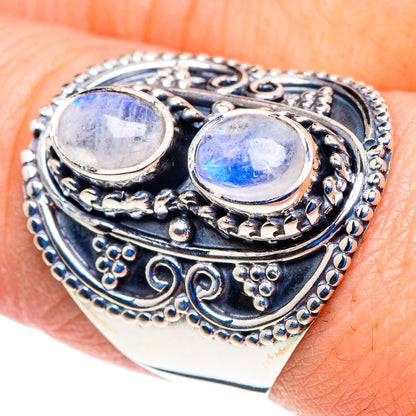 Rainbow Moonstone Rings handcrafted by Ana Silver Co - RING92784