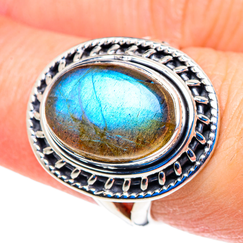 Labradorite Rings handcrafted by Ana Silver Co - RING92789