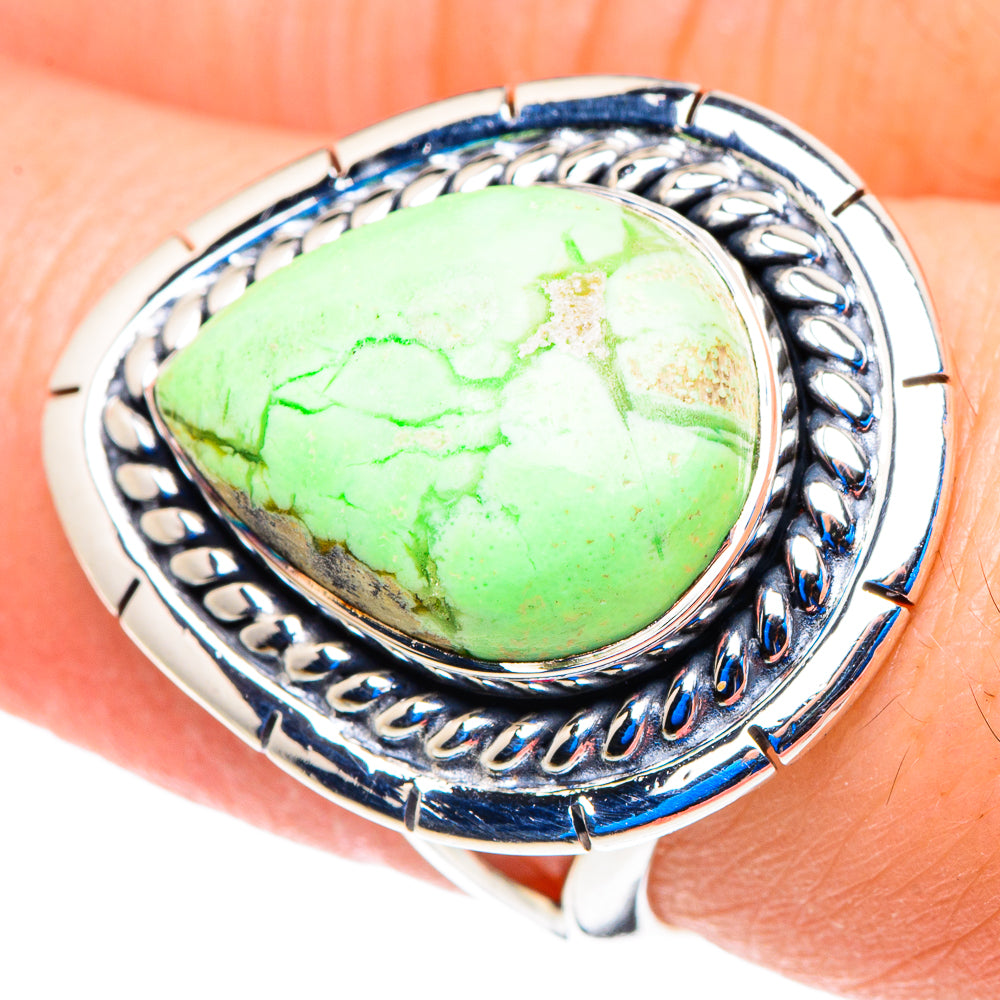 Lemon Chrysoprase Rings handcrafted by Ana Silver Co - RING92823