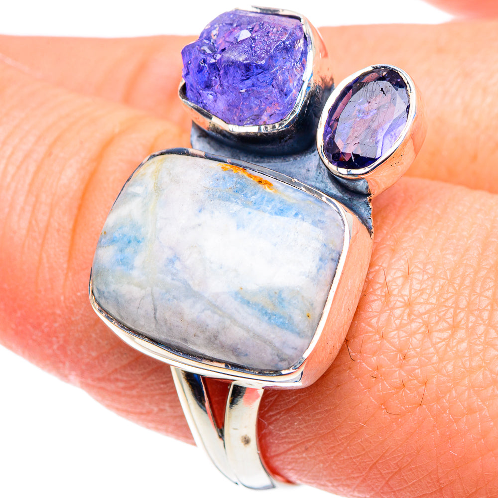 Blue Scheelite Rings handcrafted by Ana Silver Co - RING92833